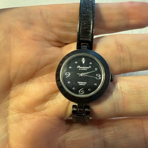 Precision By Gruen Ladies Black Dial Quartz Watch - Picture 1 of 5